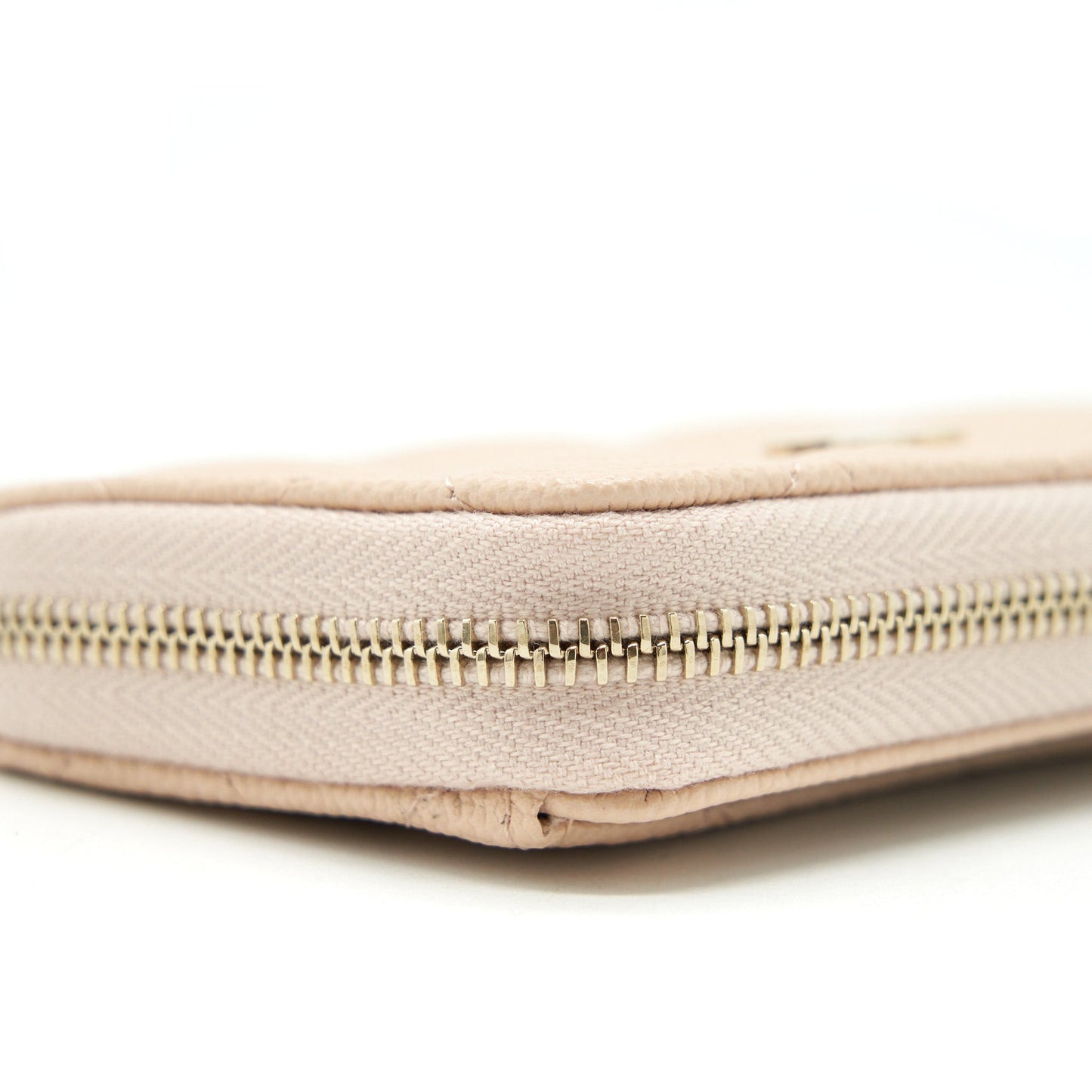 Chanel 22C Zippy Card Holder Caviar Light Beige L