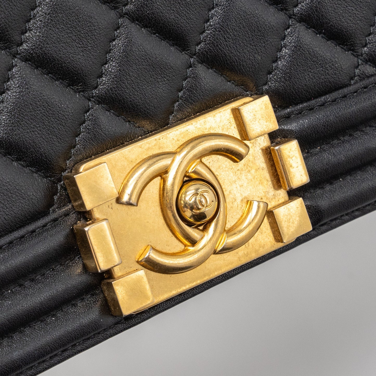 Chanel small boy bag Calfskin black