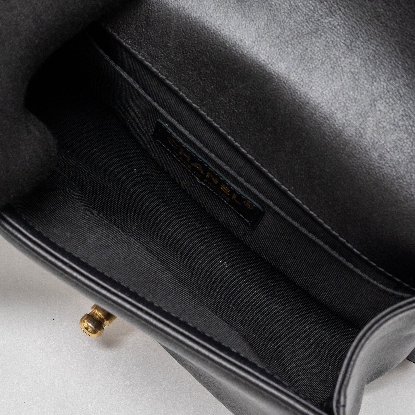 Chanel small boy bag Calfskin black