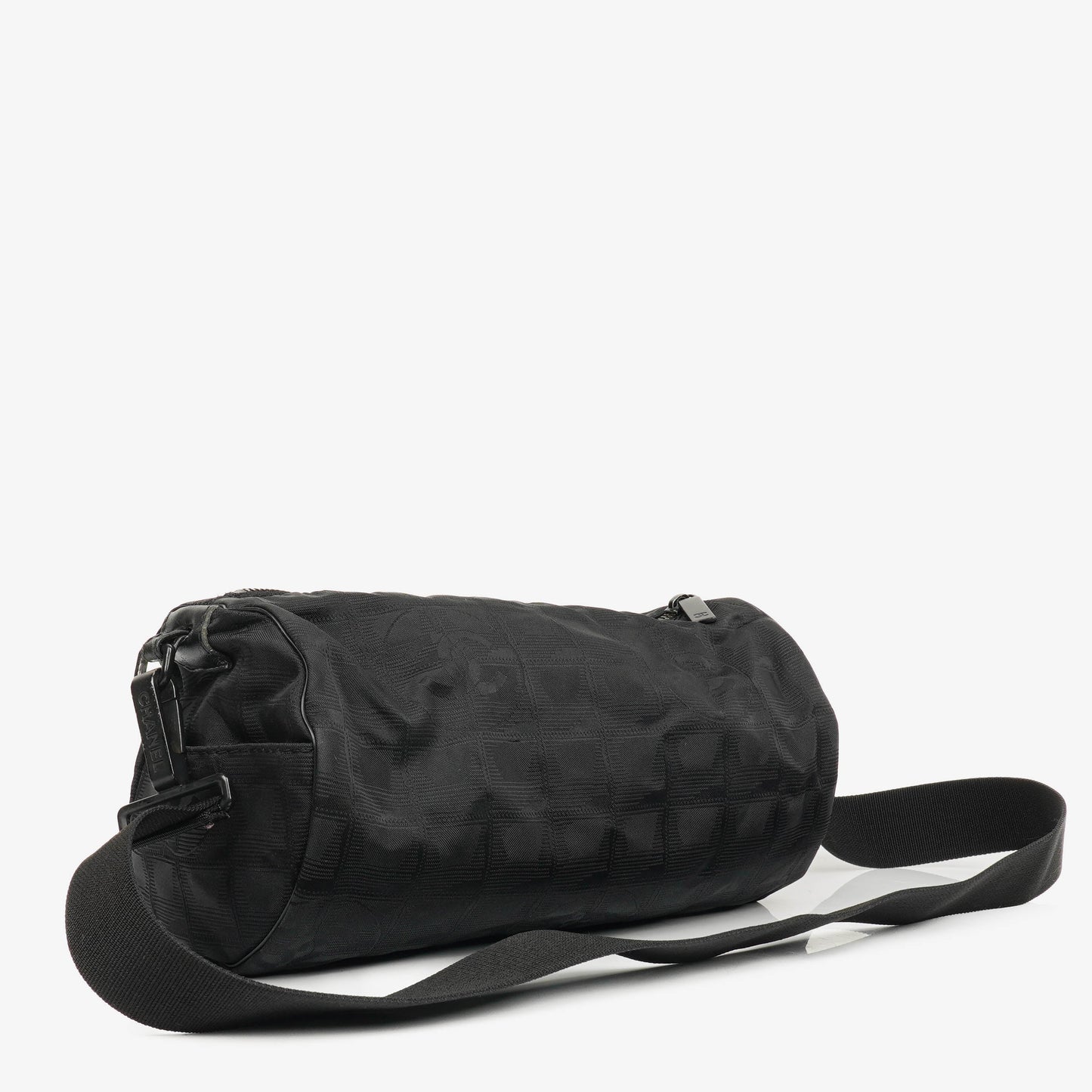 Chanel Black Nylon Travel Line Barrel Bag