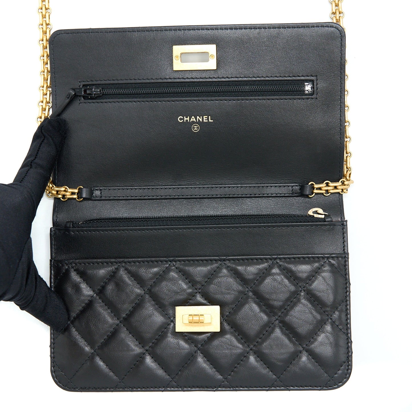 Chanel 2.55 Reissue Wallet On Chain Aged Calfskin Black (Microchip)