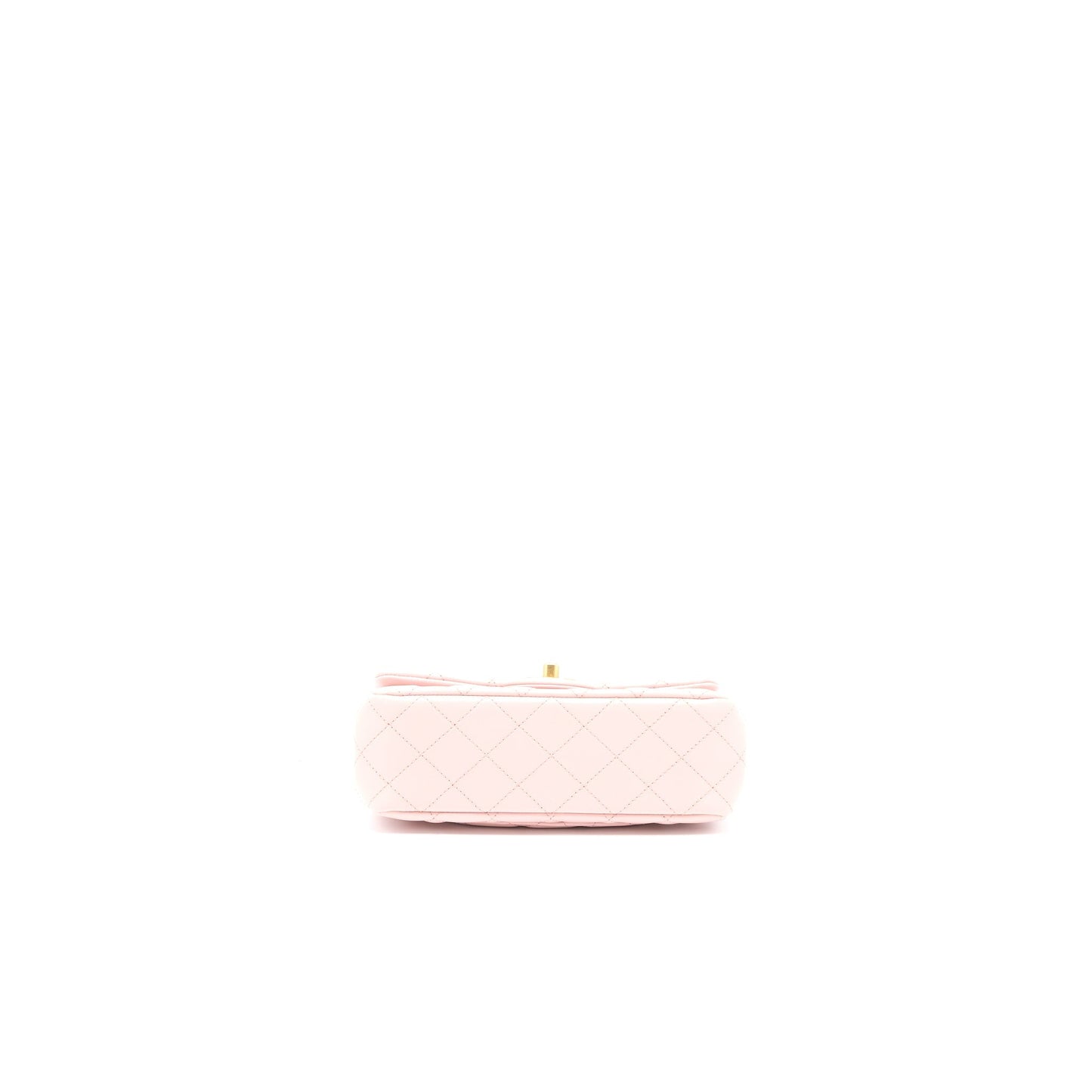 Chanel 23S Camellia Chain Mini Rectangular Flap Bag Lambskin Light Pink  (Microchip)