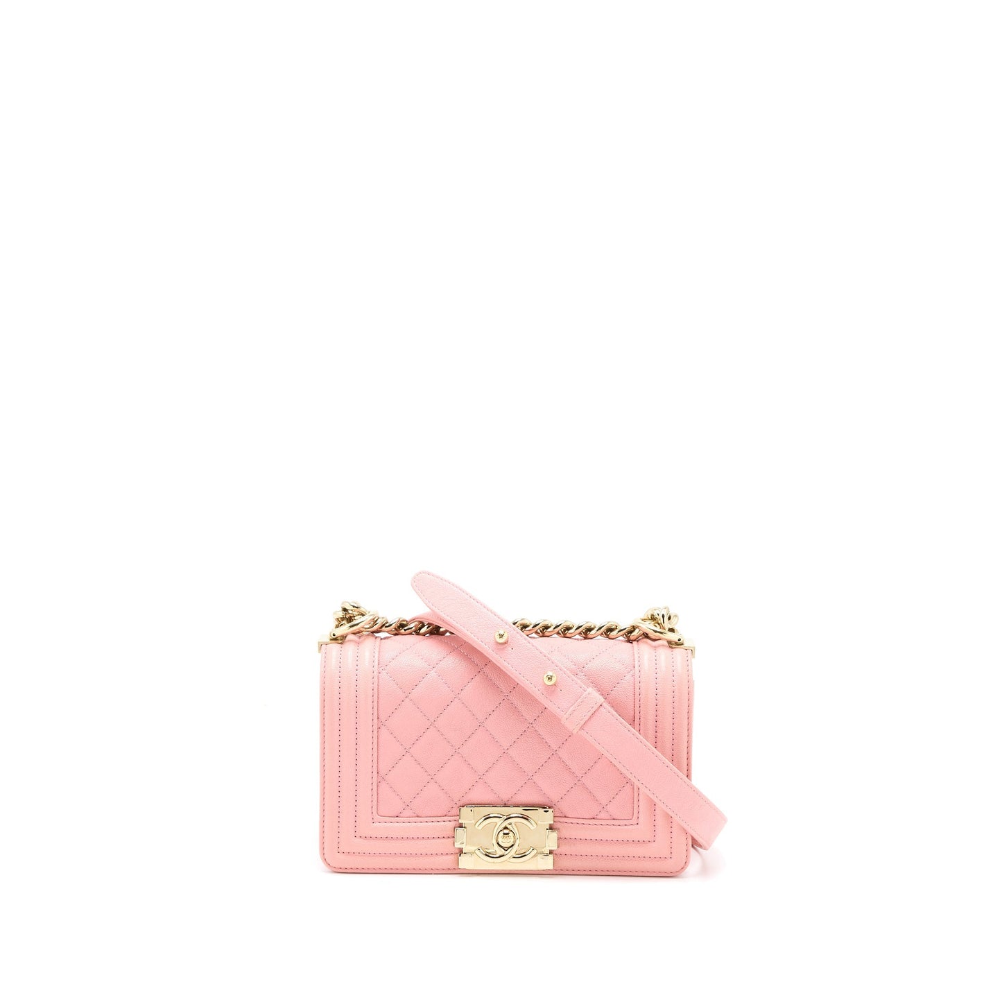 Chanel Small Boy Bag Caviar Pink L