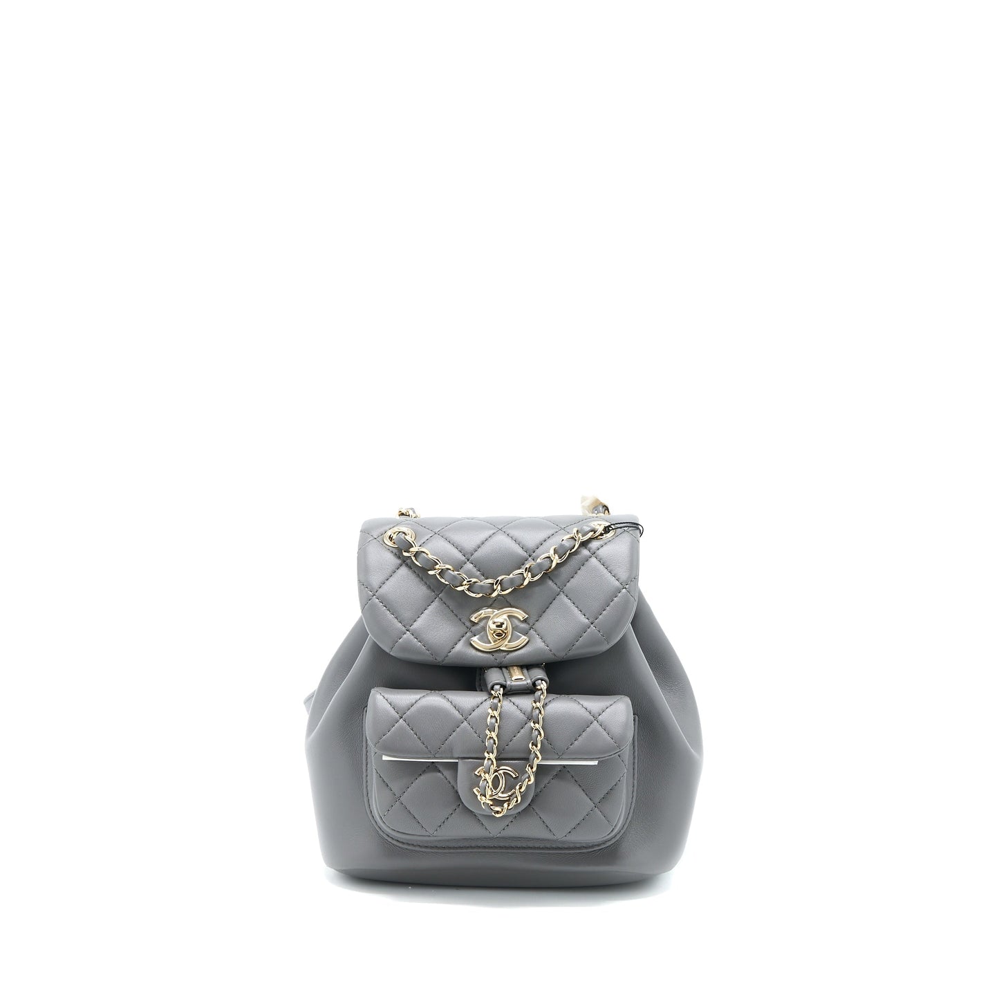Chanel 22A Mimi Duma Backpack Lambskin Dark Grey L (Microchip)
