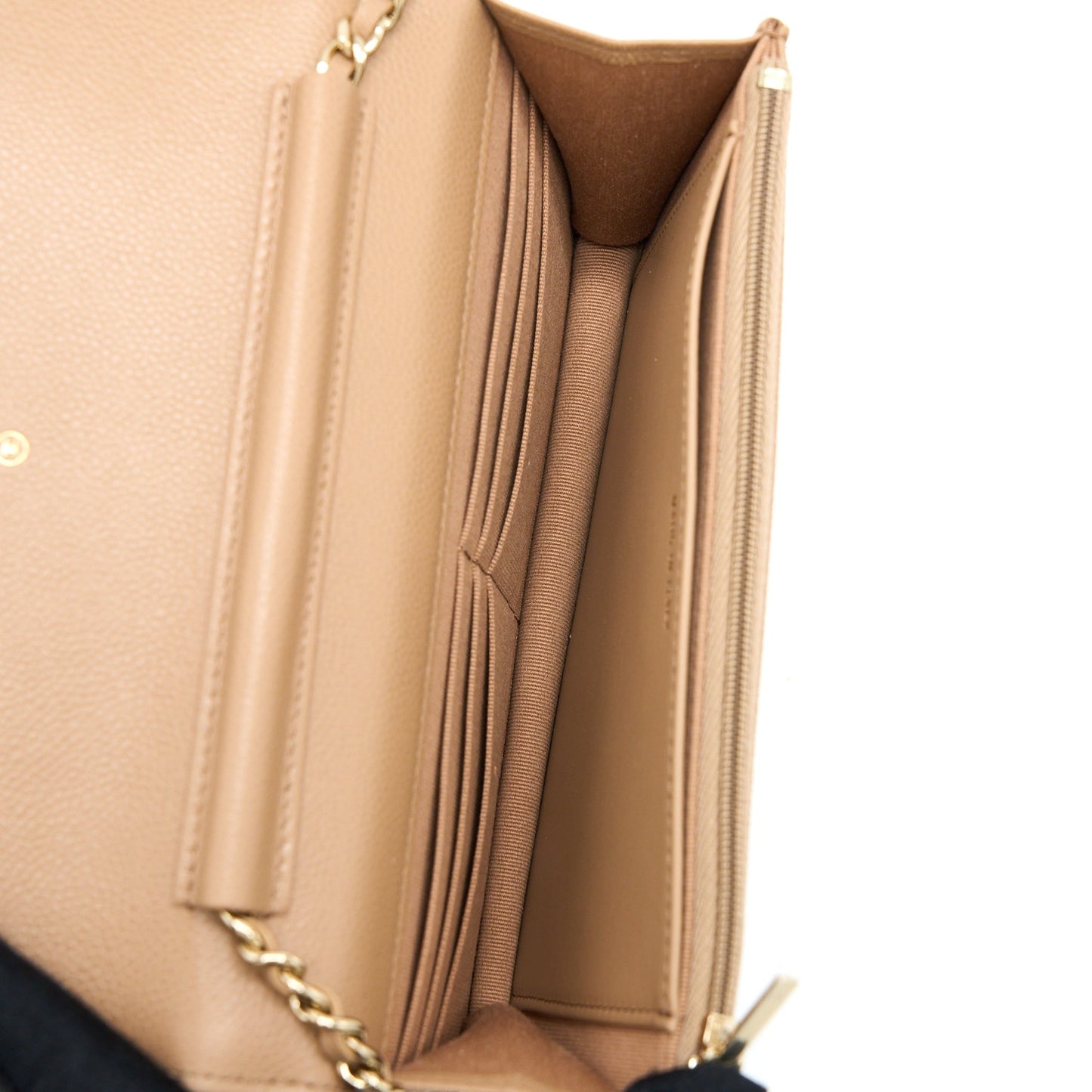 Chanel 22K Wallet On Chain Caviar Dark Beige L (Microchip)