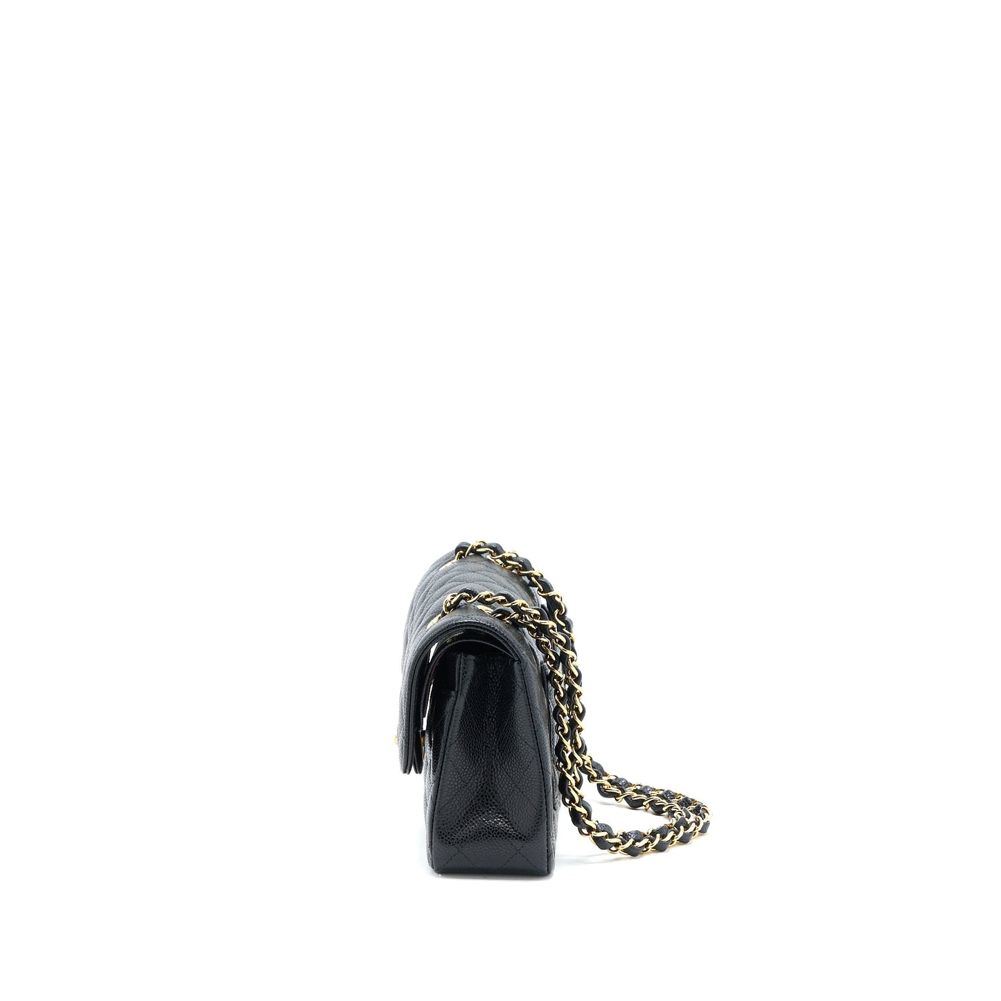 Chanel Small Classic Flap Bag Caviar Black  (Microchip)