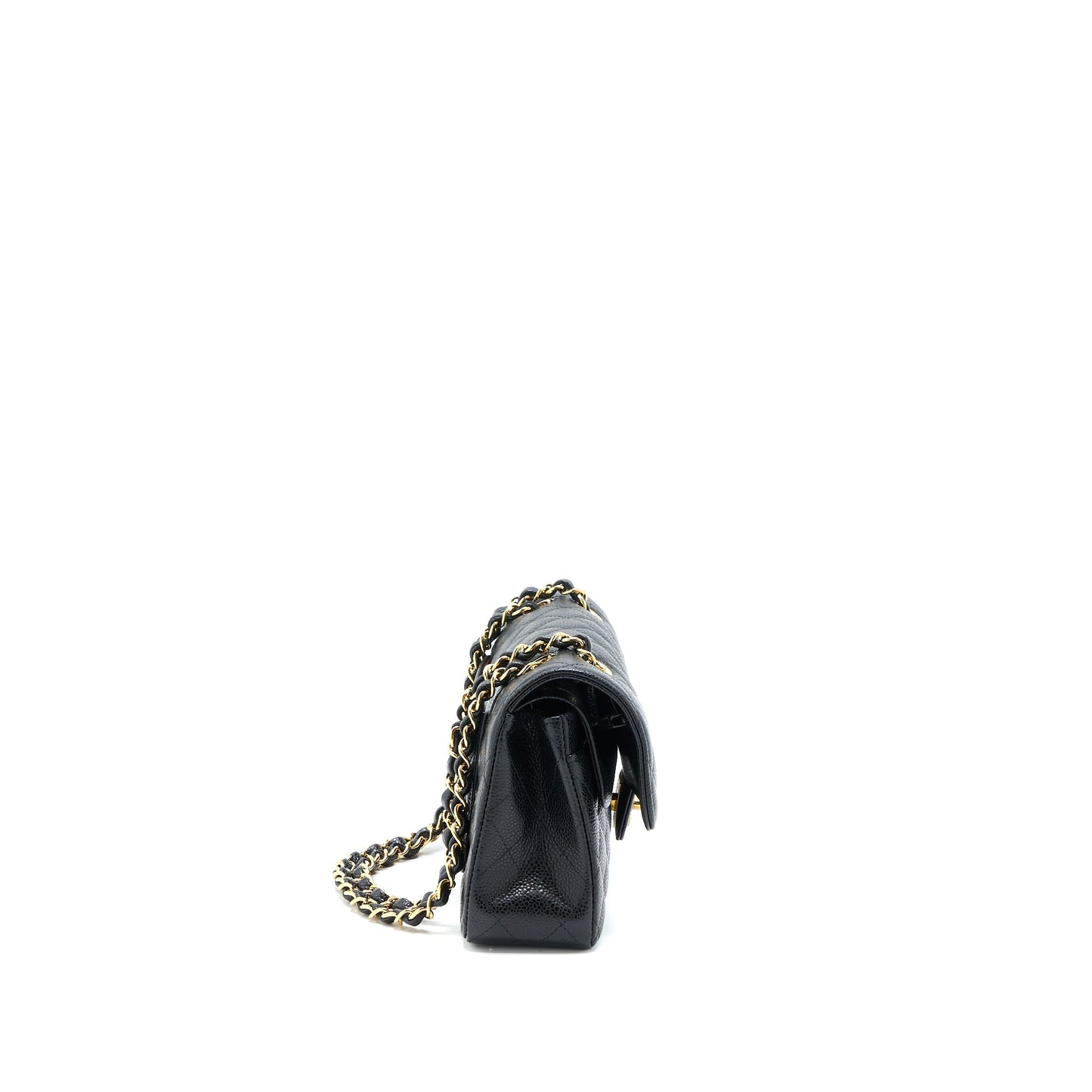 Chanel Small Classic Flap Bag Caviar Black  (Microchip)