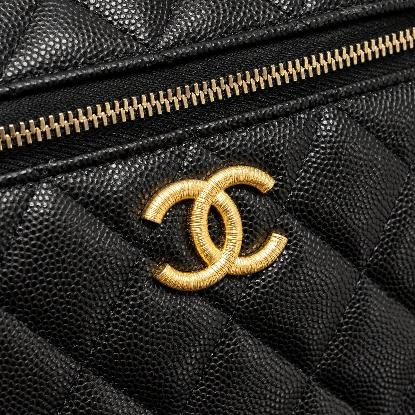 Chanel Top Handle Vanity Bag Caviar Black  (Microchip)