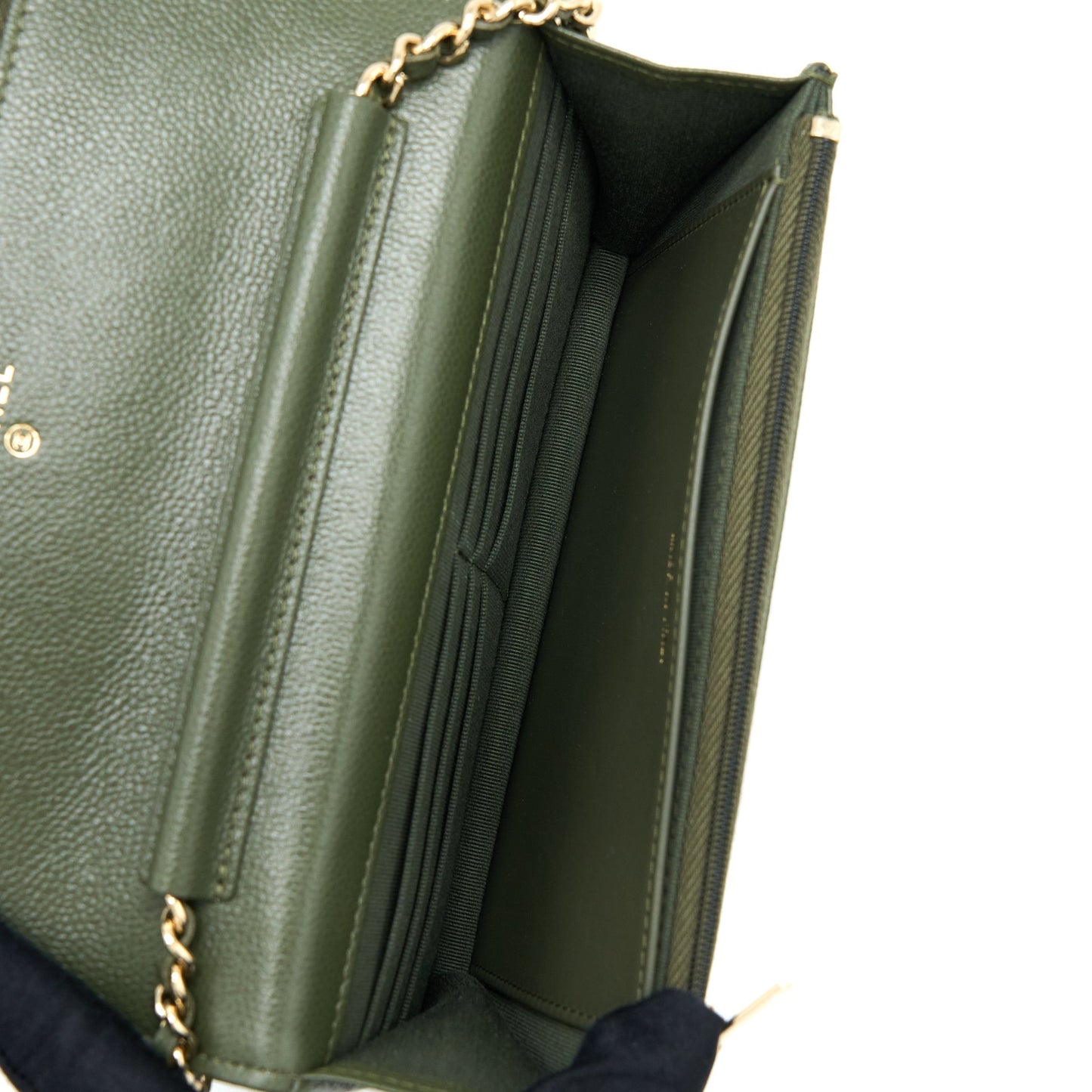 Chanel 22K Wallet On Chain Caviar Dark Green L (Microchip)