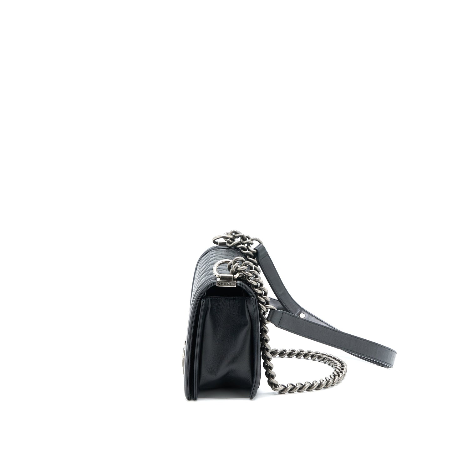 Chanel Medium Boy Bag Lambskin Black Ruthenium