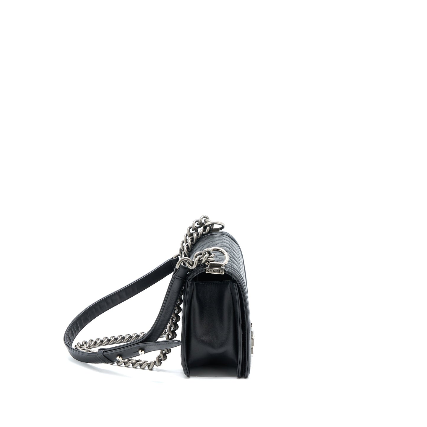 Chanel Medium Boy Bag Lambskin Black Ruthenium
