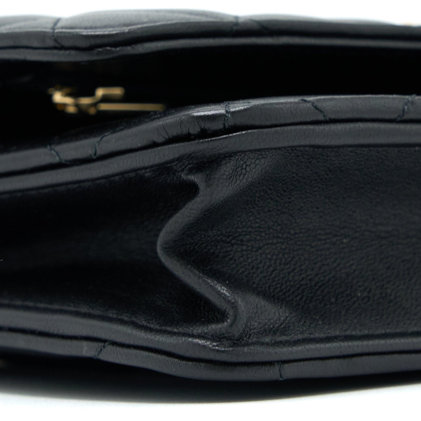 Chanel Top Handle Wallet On Chain Lambskin Black Brushed  (Microchip)