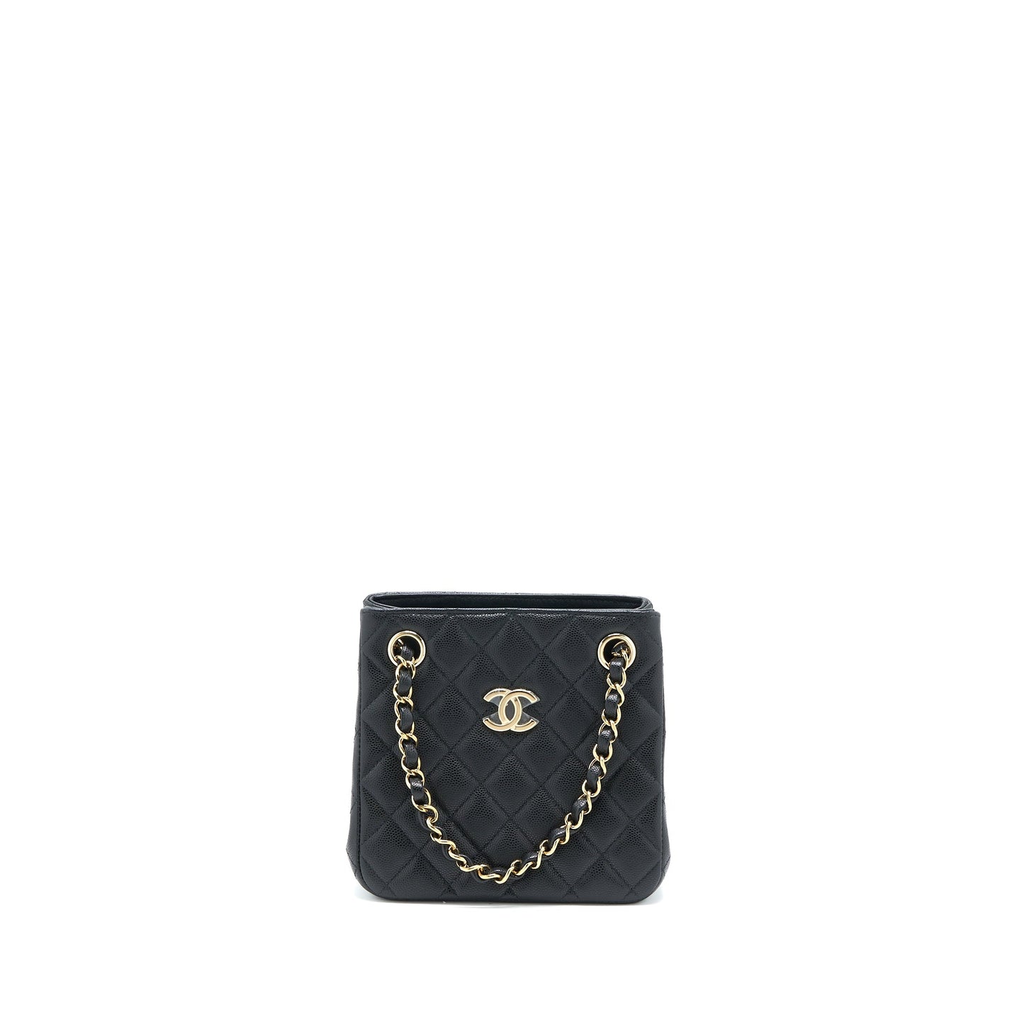Chanel Mini Bucket Tote Bag Caviar Black L (Microchip)