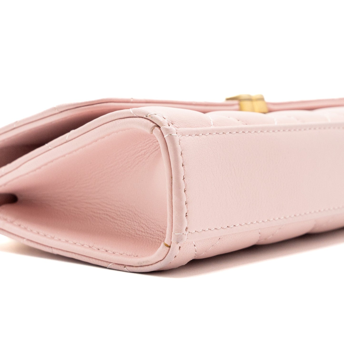Chanel 22B Flap Bag With Enamel Top Handle Lambskin Light Pink  (Microchip)