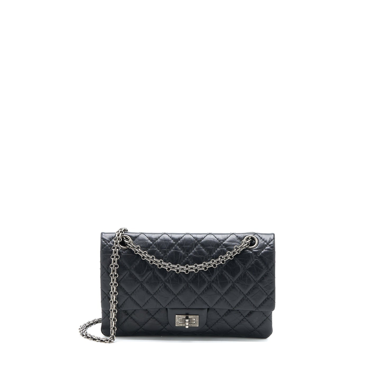 Chanel Small 2.55 225 Reissue Flap Bag Aged Calfskin Black Ruthenium