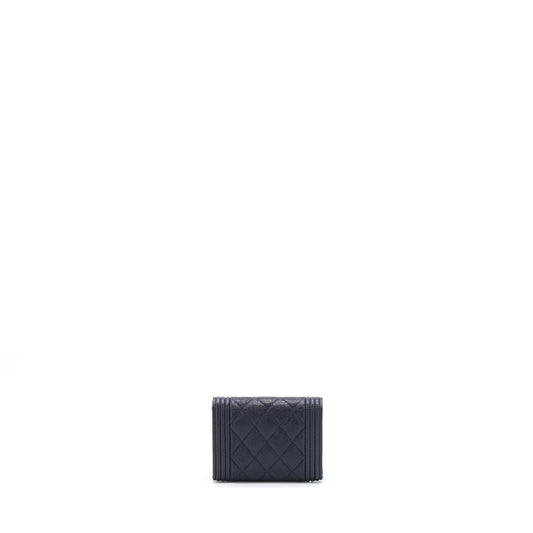 Chanel Boy Small Flap Card Holder Caviar Black