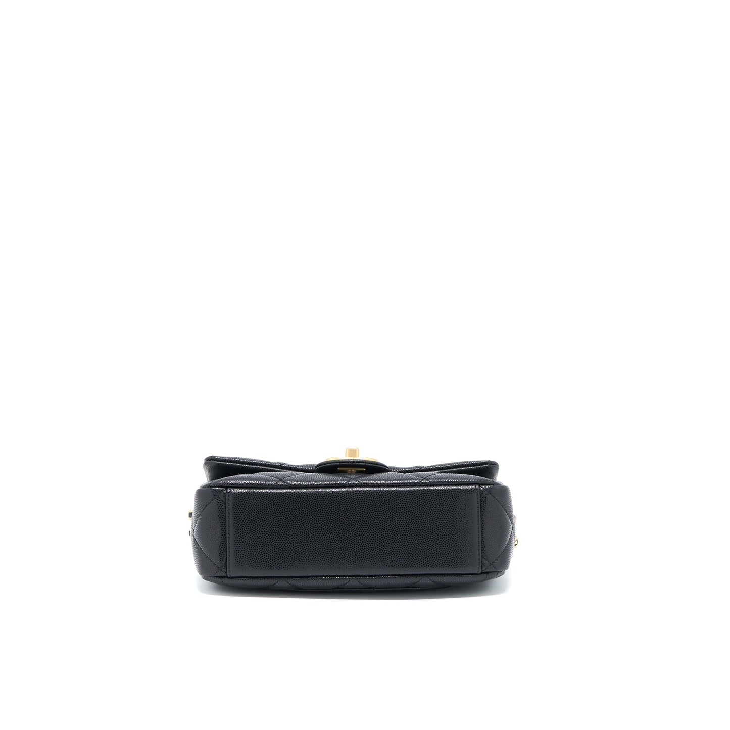 Chanel 22A Small Flap Bag Grained Shiny Calfskin Black Brushed (Microchip)