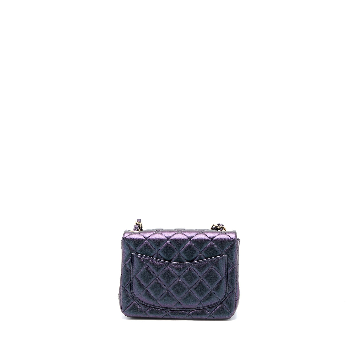 Chanel 22B Mini Square Pearly Lambskin Black L (Microchip)