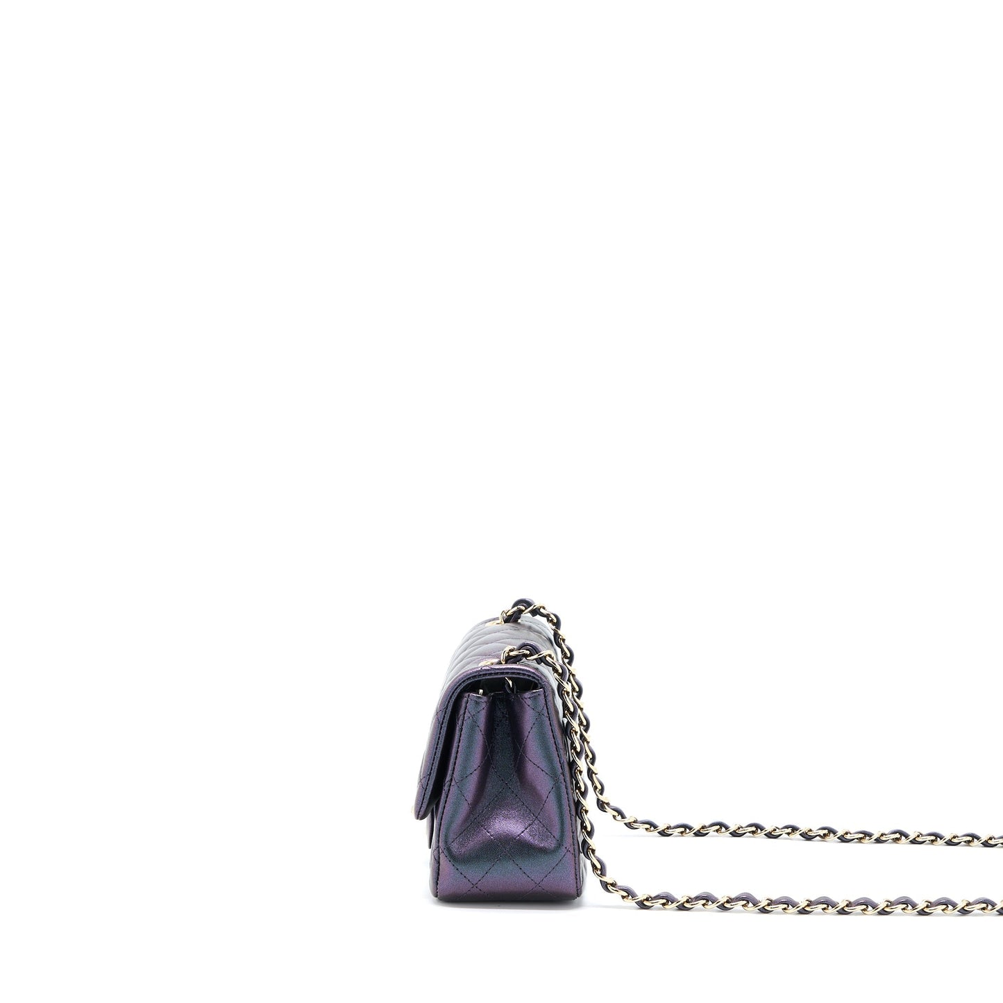 Chanel 22B Mini Square Pearly Lambskin Black L (Microchip)