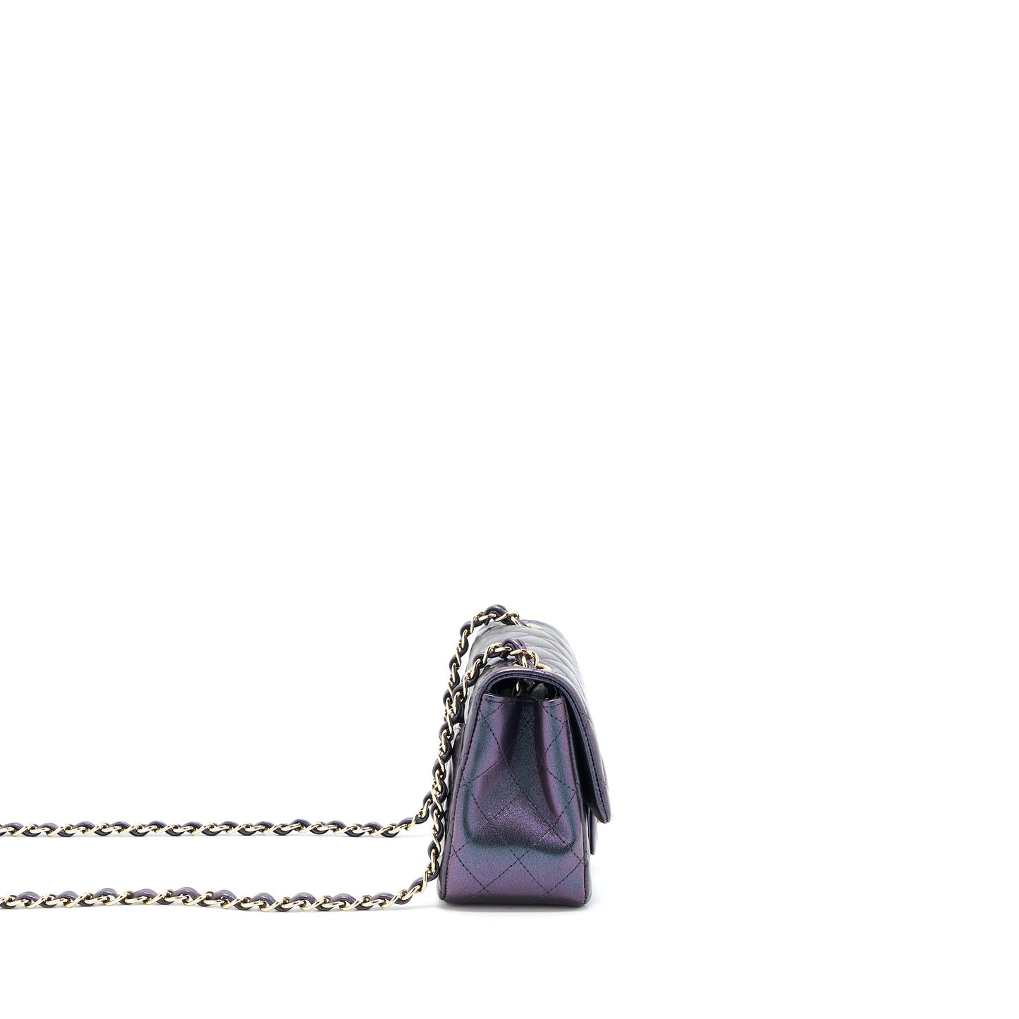 Chanel 22B Mini Square Pearly Lambskin Black L (Microchip)