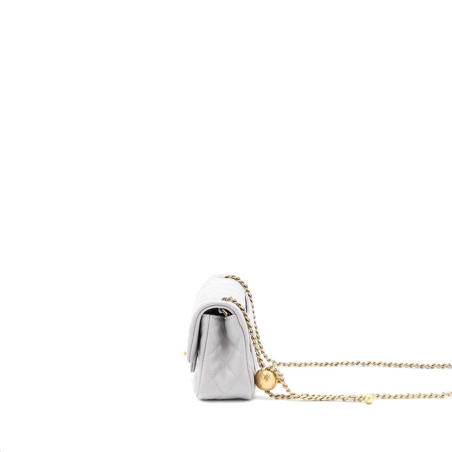 Chanel Pearl Crush Mini Rectangular Lambskin Grey Brushed (Microchip)