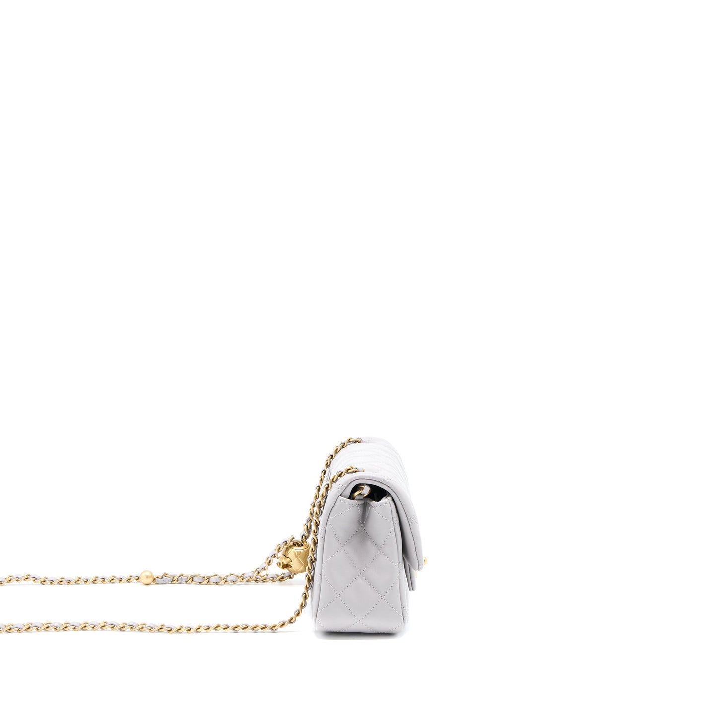Chanel Pearl Crush Mini Rectangular Lambskin Grey Brushed (Microchip)