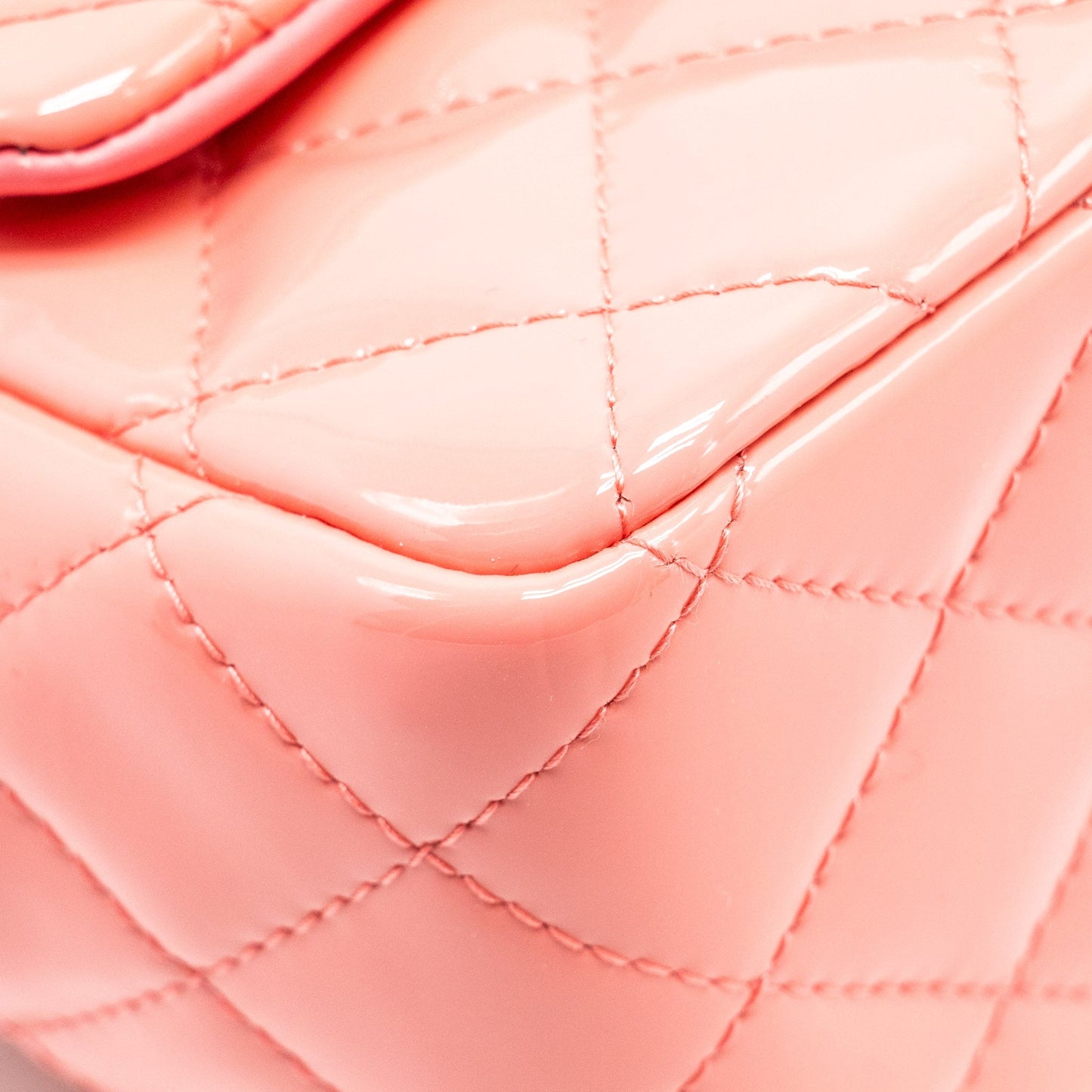 Chanel Mini Square Flap Bag Patent Pink