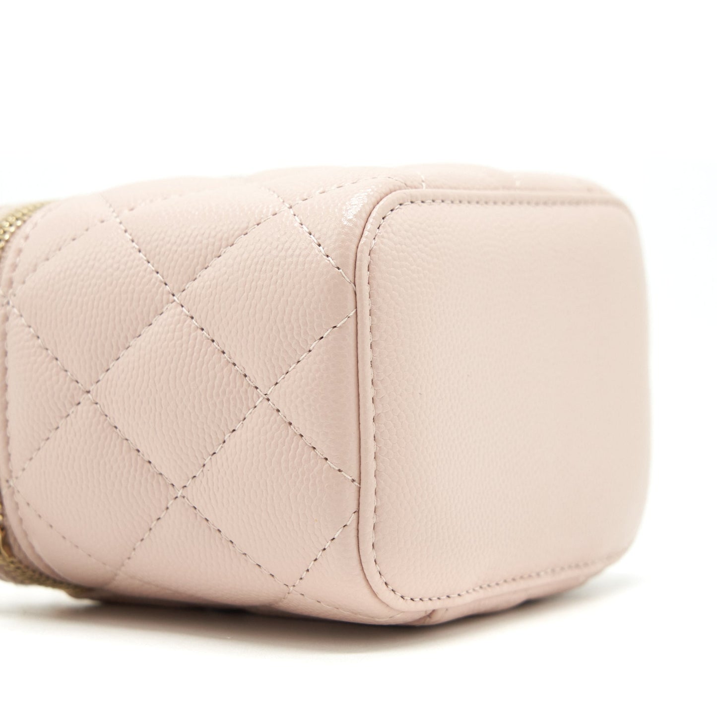 Chanel Mini Vanity Case With Chain Caviar Light Beige L