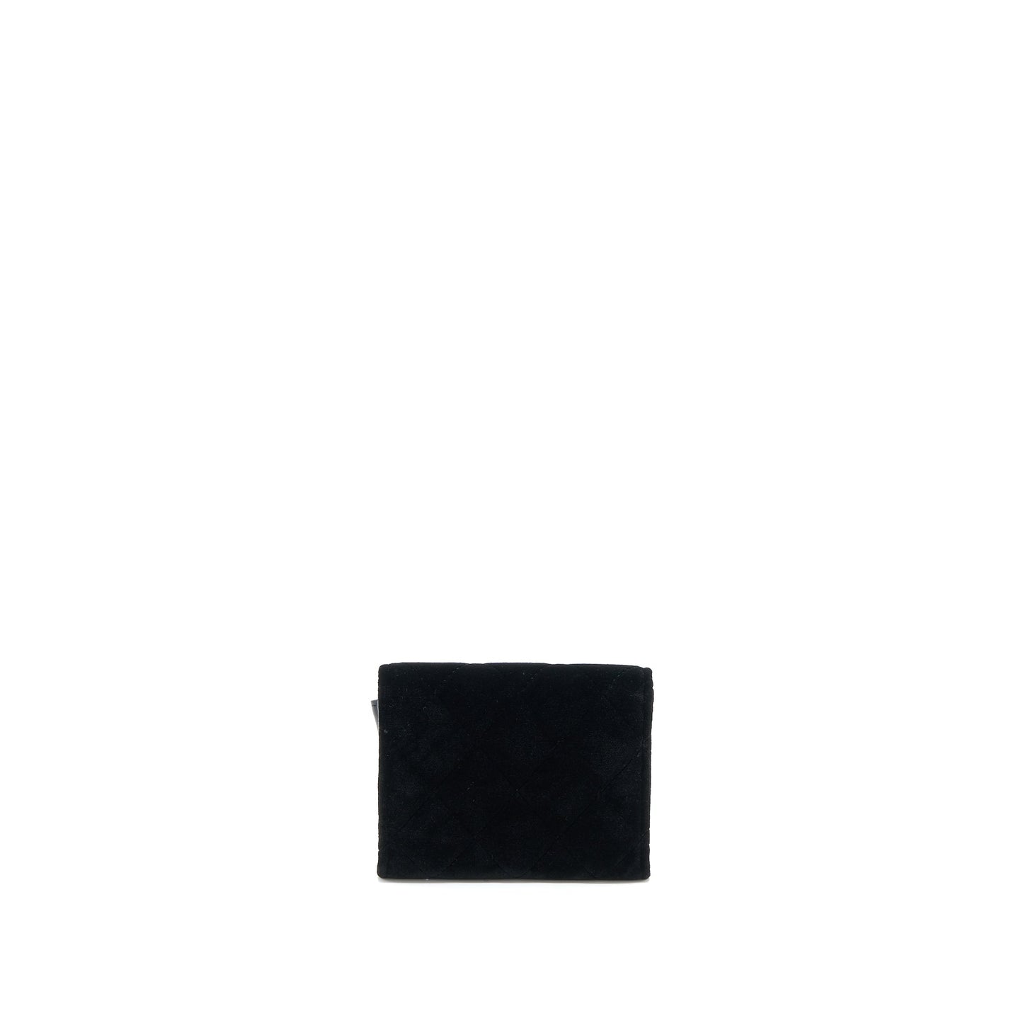 Chanel Flap Card Holder Giant CC Logo Velvet Black L