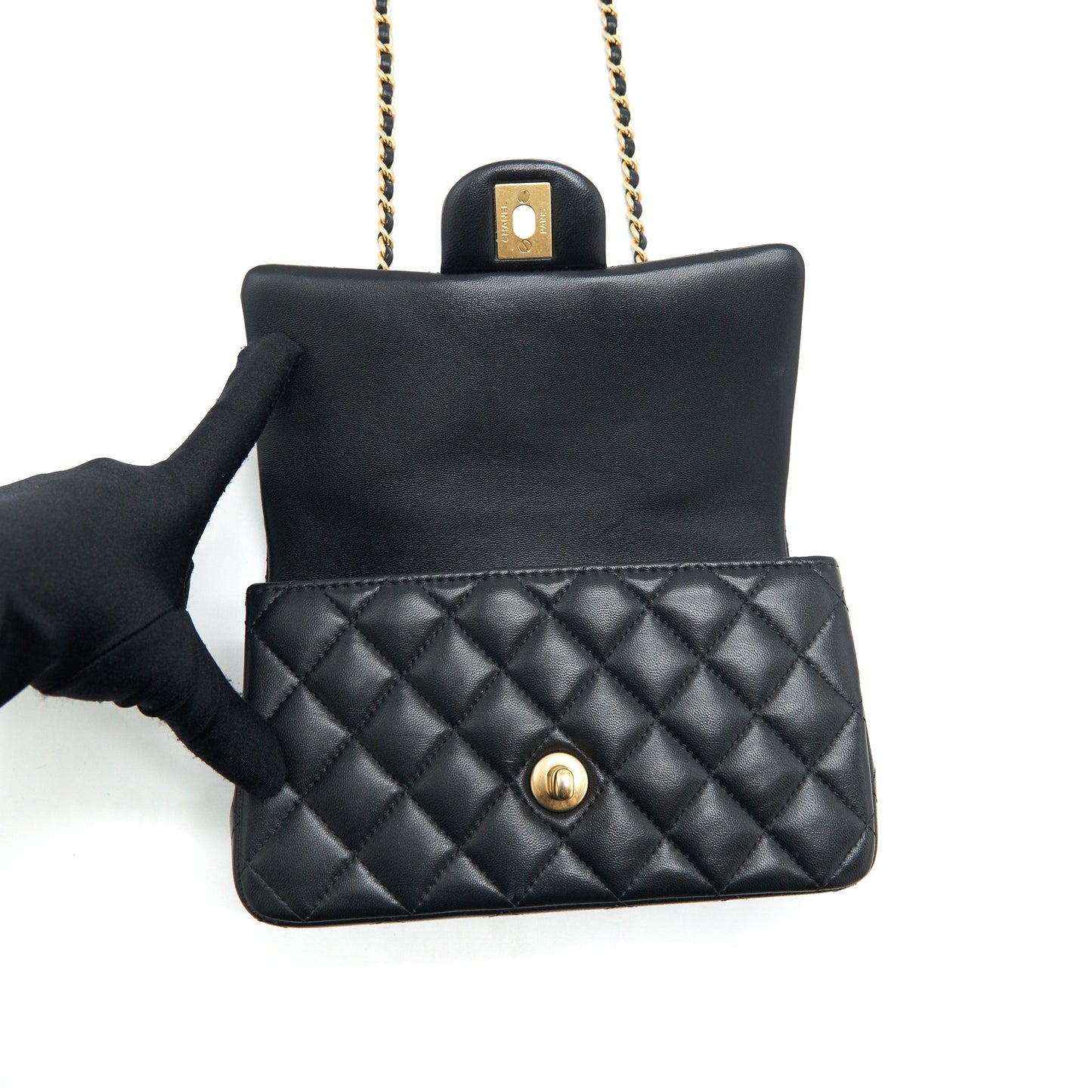 Chanel Top handle rectangular flap bag lambskin