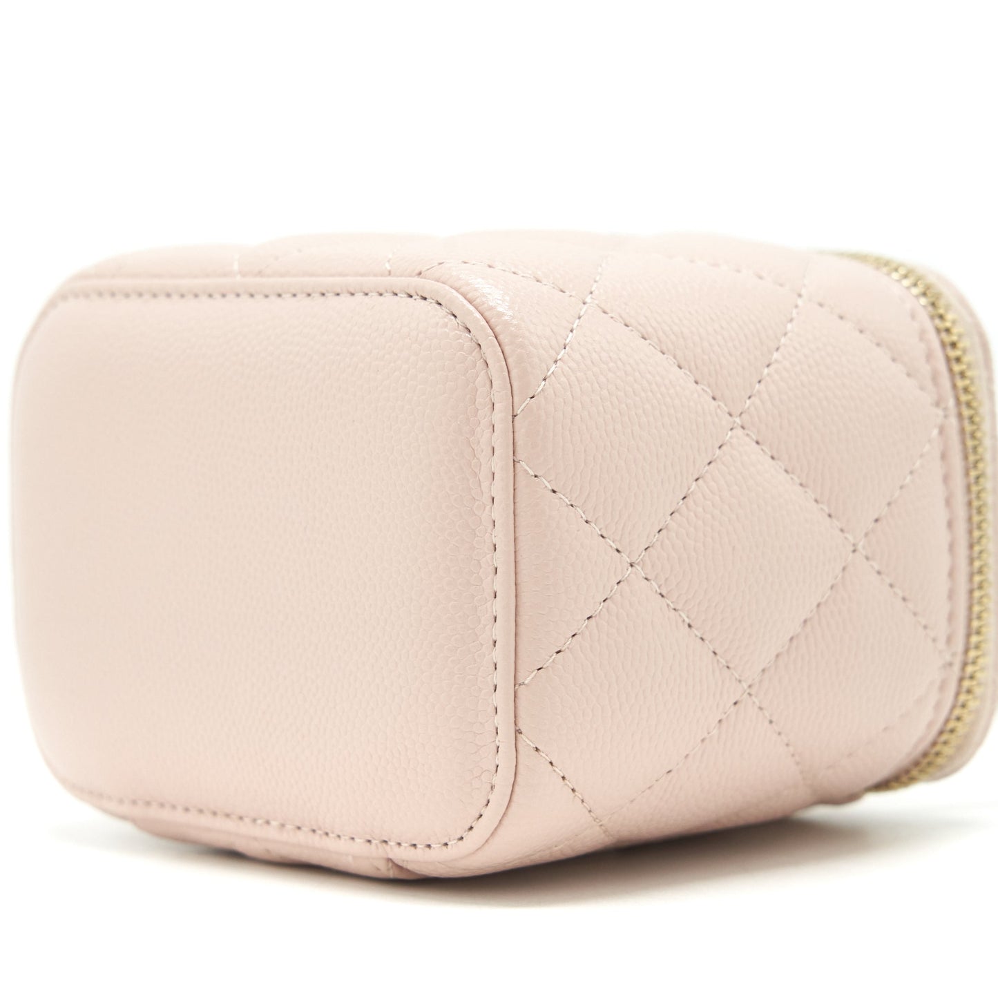 Chanel Mini Vanity Case With Chain Caviar Light Beige L