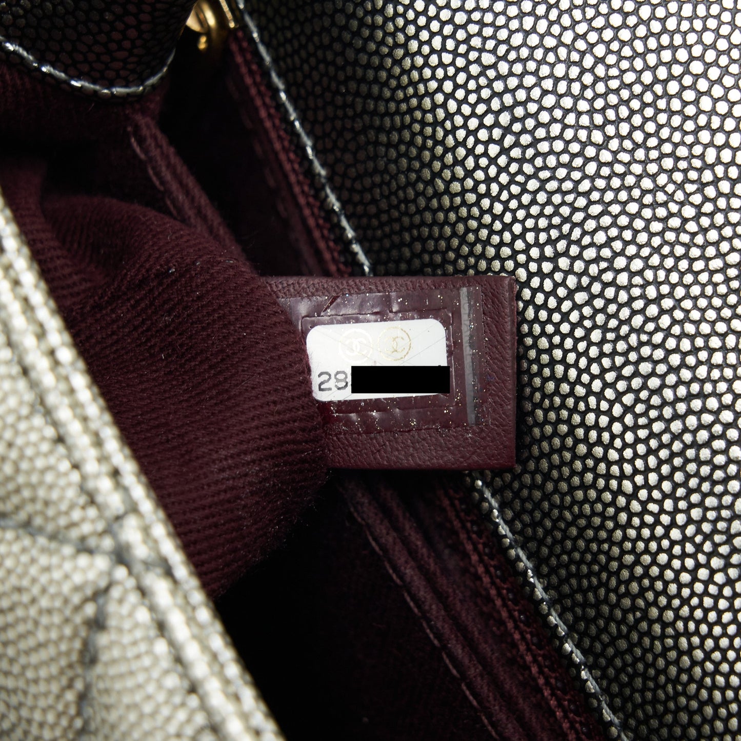 Chanel small coco handle 24cm Caviar Metallic Silver