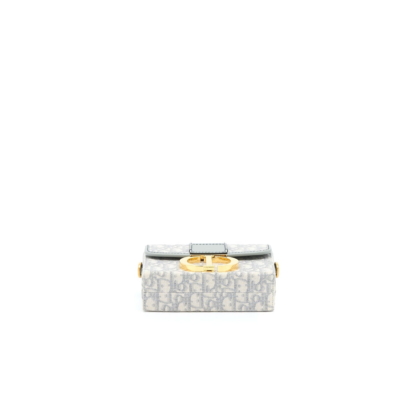 Dior 30 Montaigne Mini Box Purse Grey Oblique Jacquard
