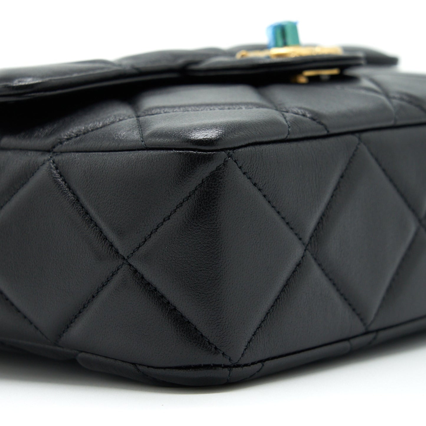 Chanel Quilted Medium Square Flap Bag Lambskin Black Brushed