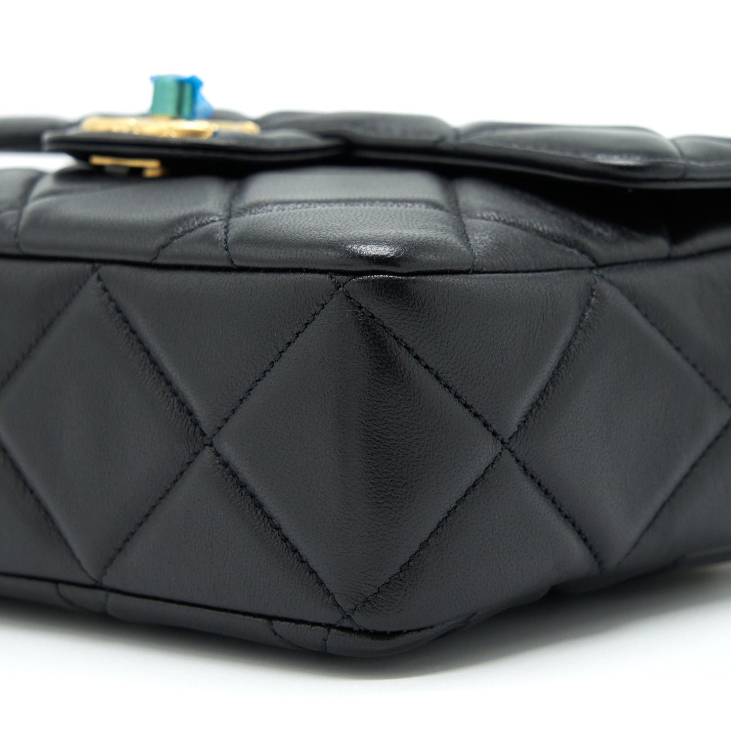 Chanel Quilted Medium Square Flap Bag Lambskin Black Brushed