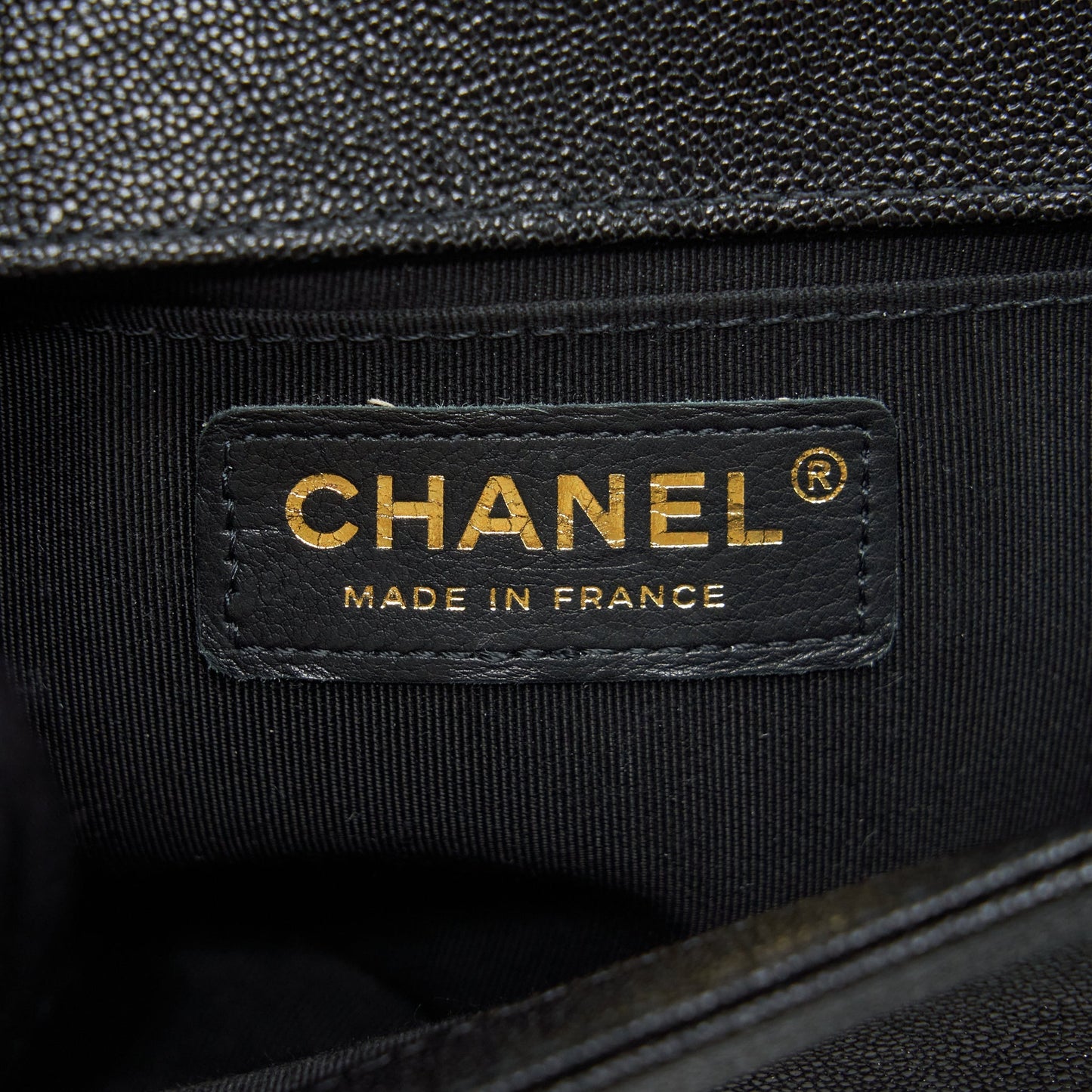 Chanel Medium Boy Chevron Caviar Black L
