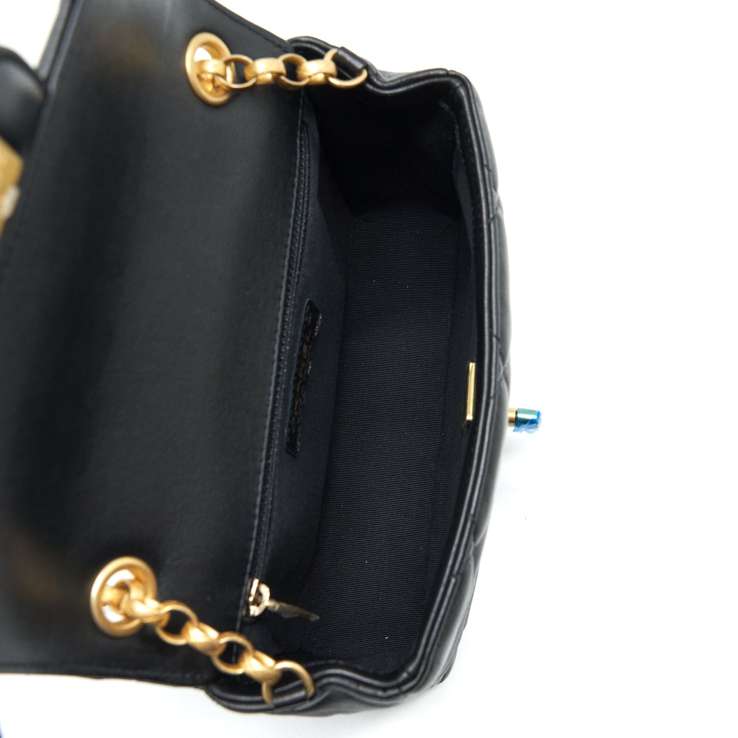 Chanel Quilted Medium Square Flap Bag Lambskin Black Brushed