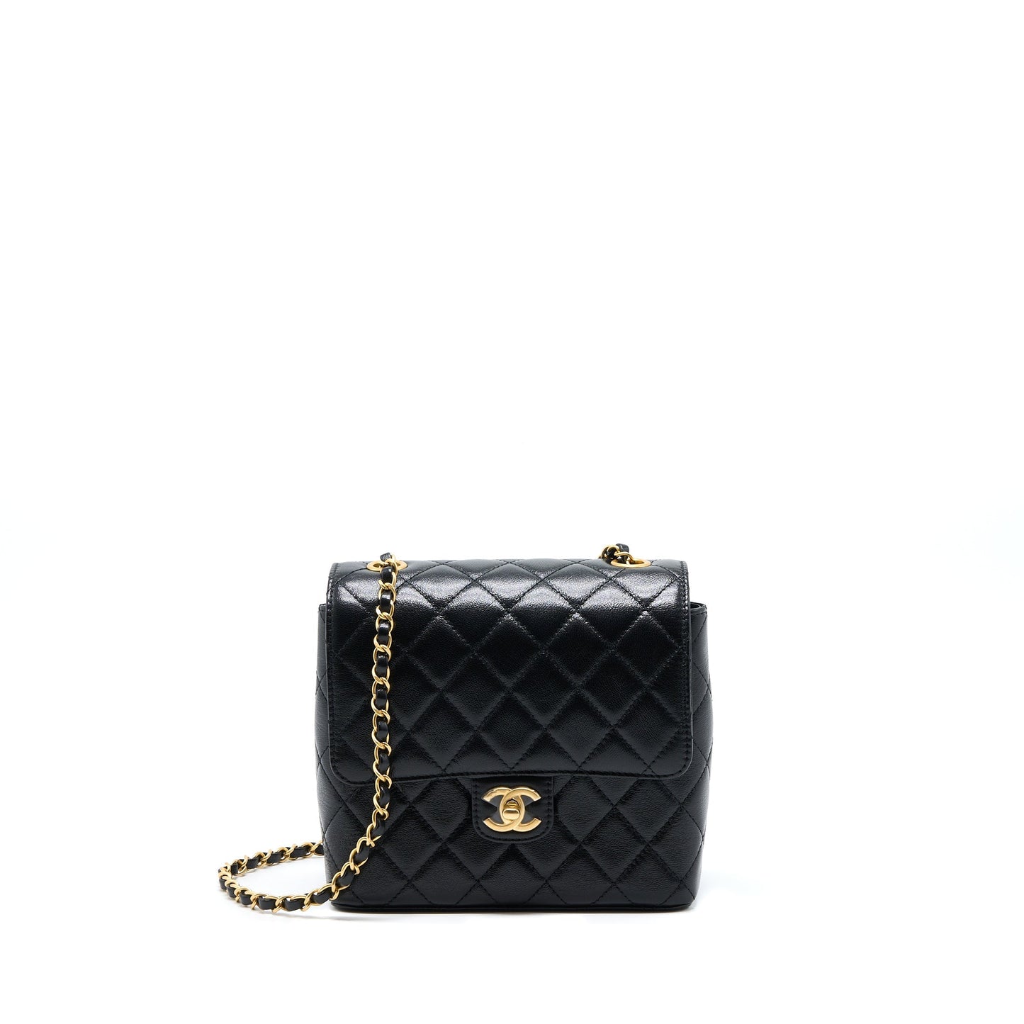 Chanel 22K Retro Classic New Square Flap Bag Goatskin Black  (Microchip)