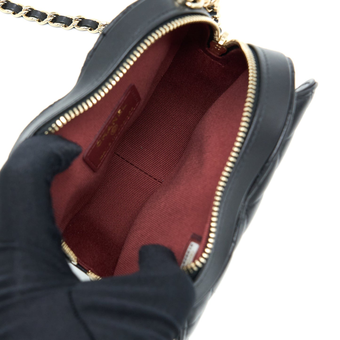 Chanel 22S Small Heart Bag Lambskin Black L