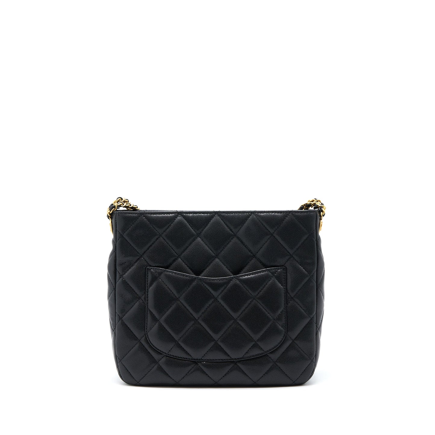 Chanel 22A Twist Your Buttons Hobo Shoulder Bag Caviar Black  (Microchip)