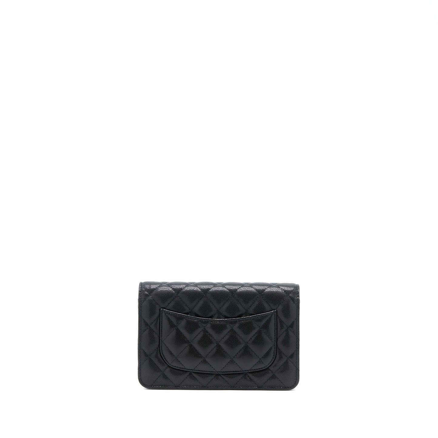 Chanel 22A Twist your button Wallet On Chain Caviar Black  (Microchip)