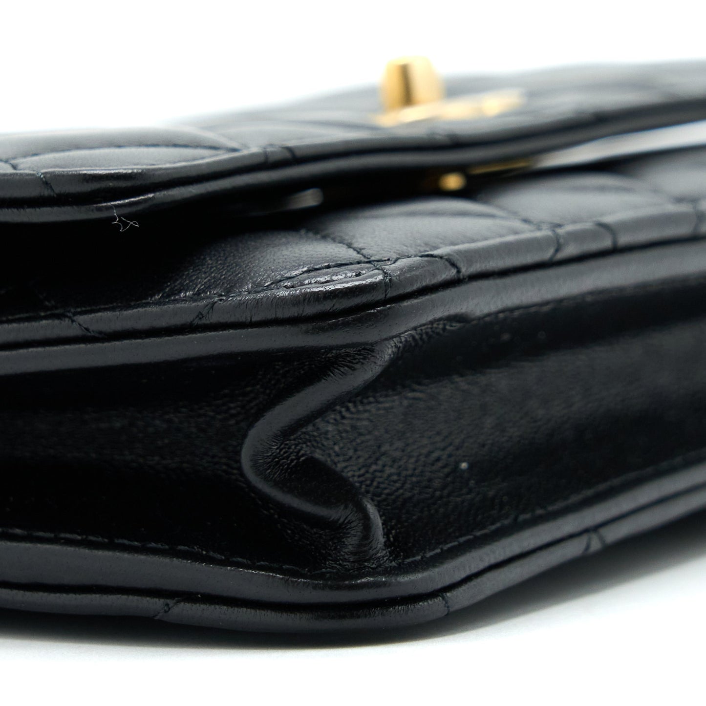 Chanel 22B Pearl Crush Wallet On Chain Lambskin Black  (Microchip)