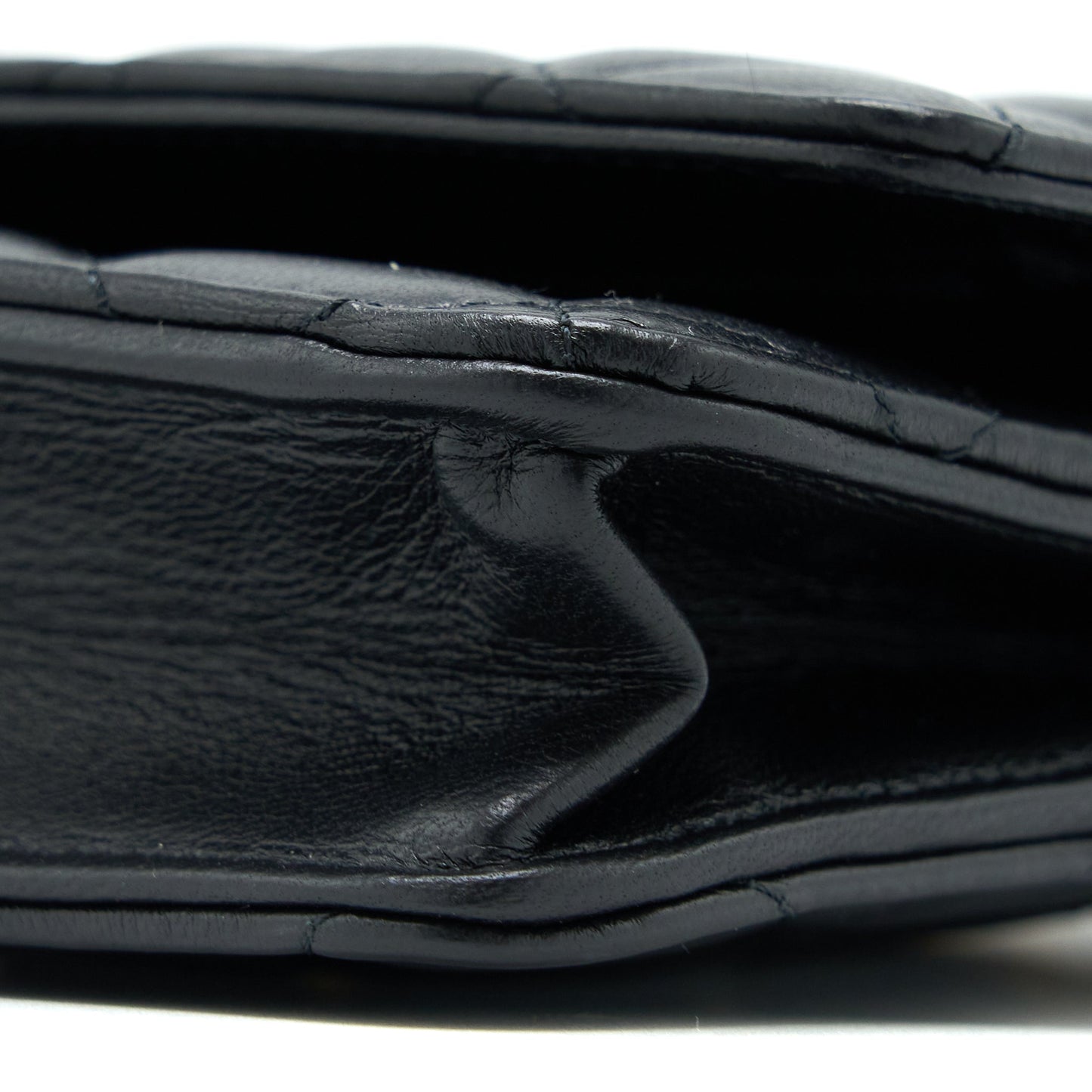 Chanel Detailed Top Handle Wallet on Chain Lambskin Black  (Microchip)