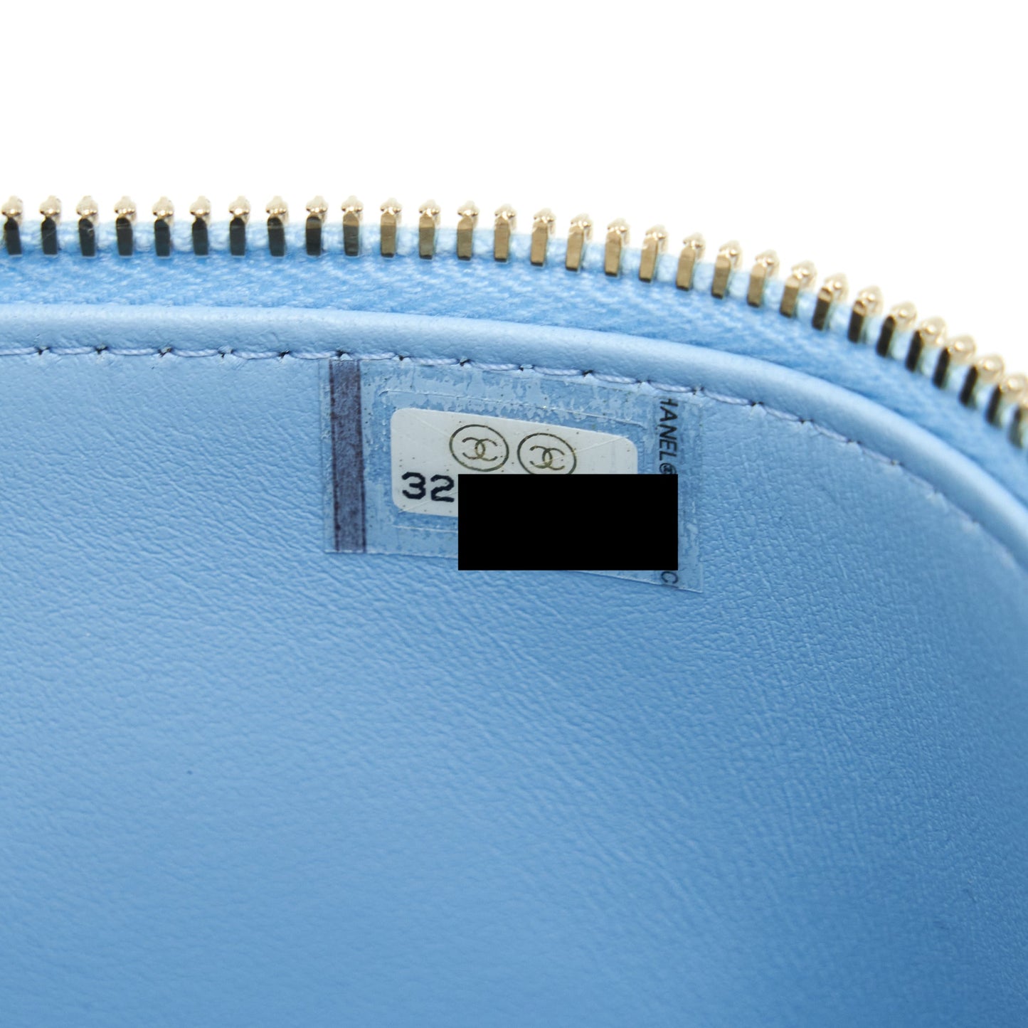 Chanel 22S Letter Handle Long Vanity With Chain Caviar Blue