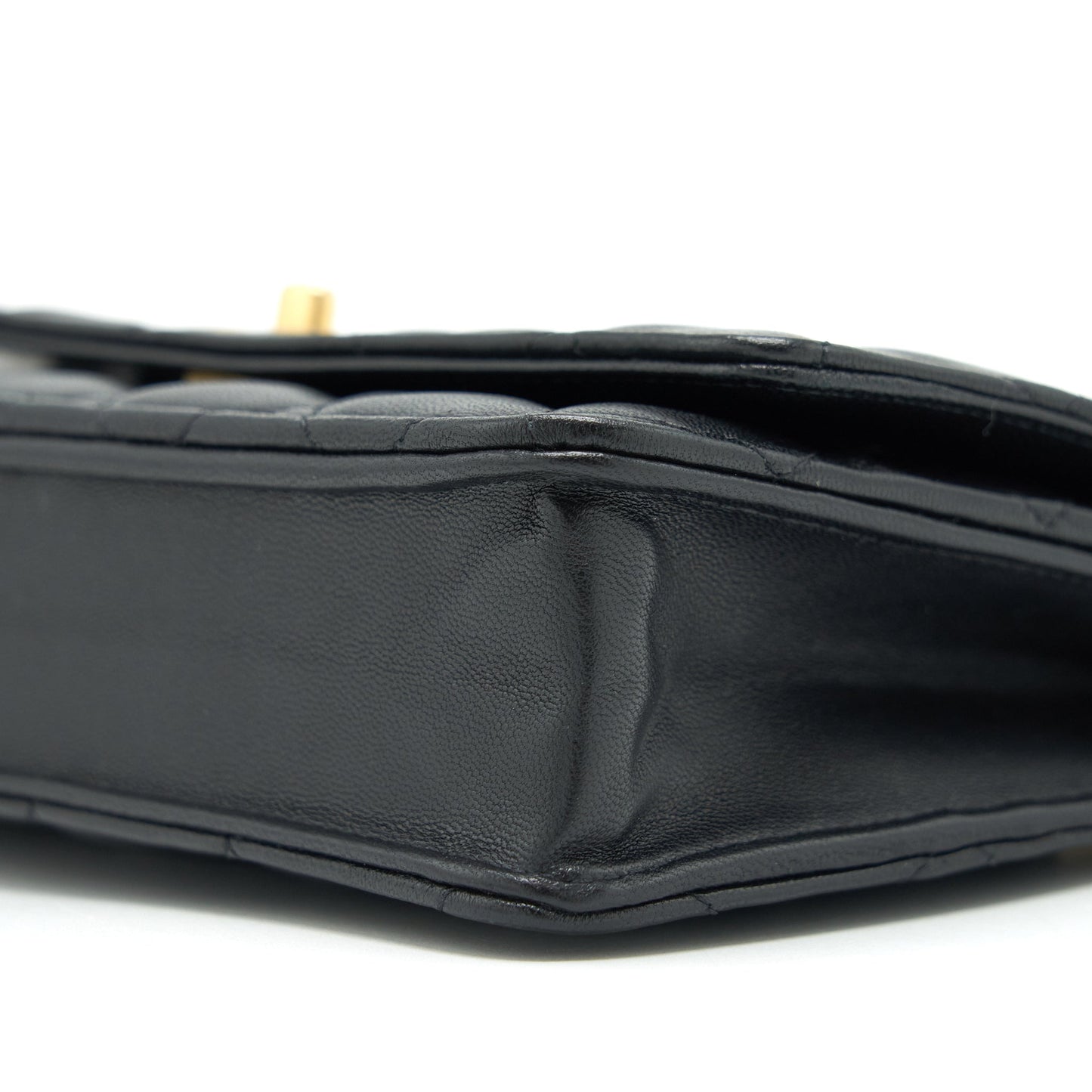 Chanel 22C Pearl Crush Wallet On Chain Lambskin Black