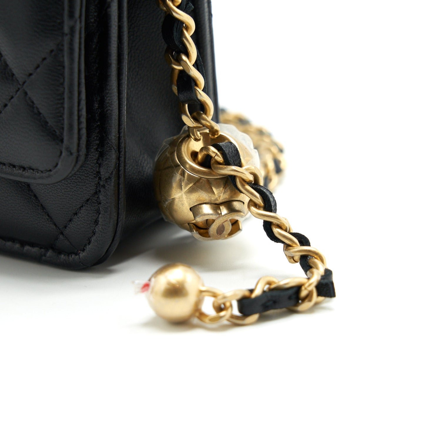 Chanel 22C Pearl Crush Wallet On Chain Lambskin Black