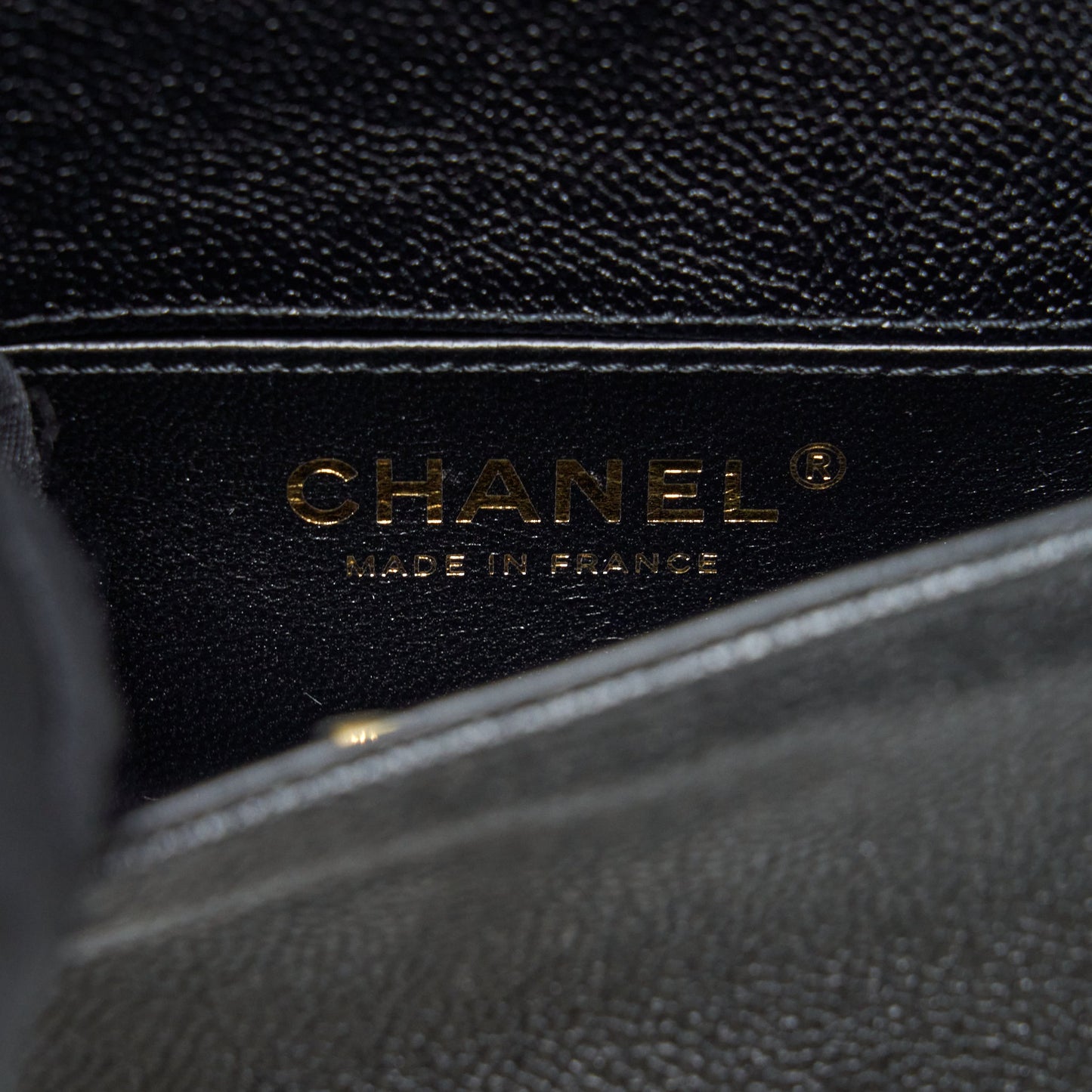 Chanel Mini Chevron Boy Bag Grained Calfskin Black L