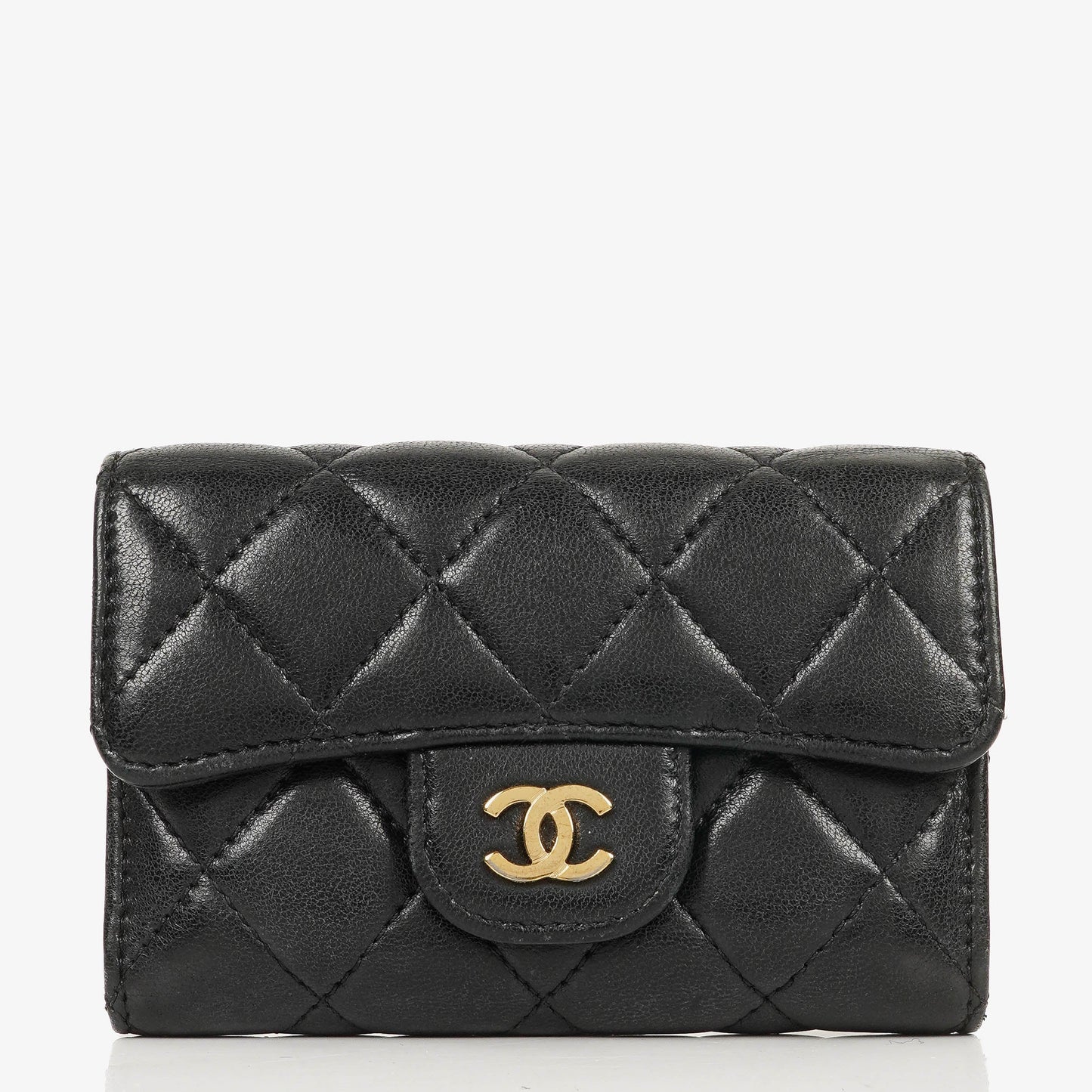 Chanel Classic Black Quilted Leather Small Flap Wallet