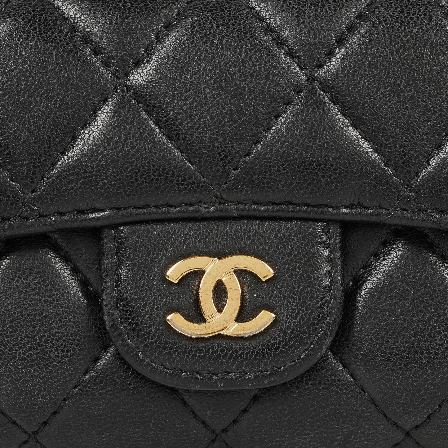 Chanel Classic Black Quilted Leather Small Flap Wallet