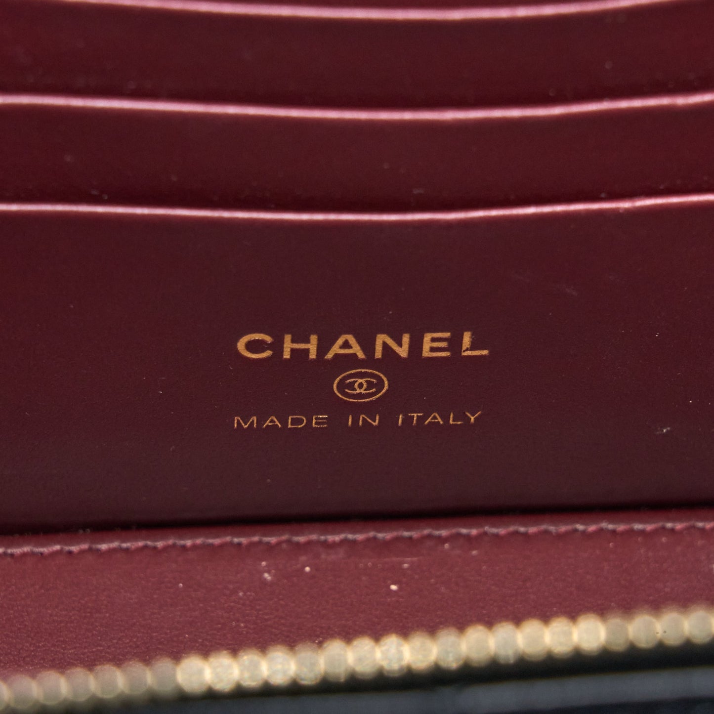 Chanel Long Vanity Detailed Gem Chain Lambskin Black  (Microchip)